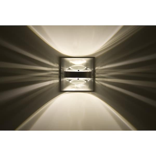 Besa Lighting Optos Wall Sconce, Clear/Clear, Brushed Aluminum Finish, 1x5W LED OPTOS1W-CLCL-LED-BA - main